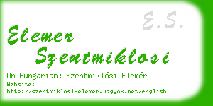 elemer szentmiklosi business card