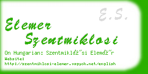 elemer szentmiklosi business card